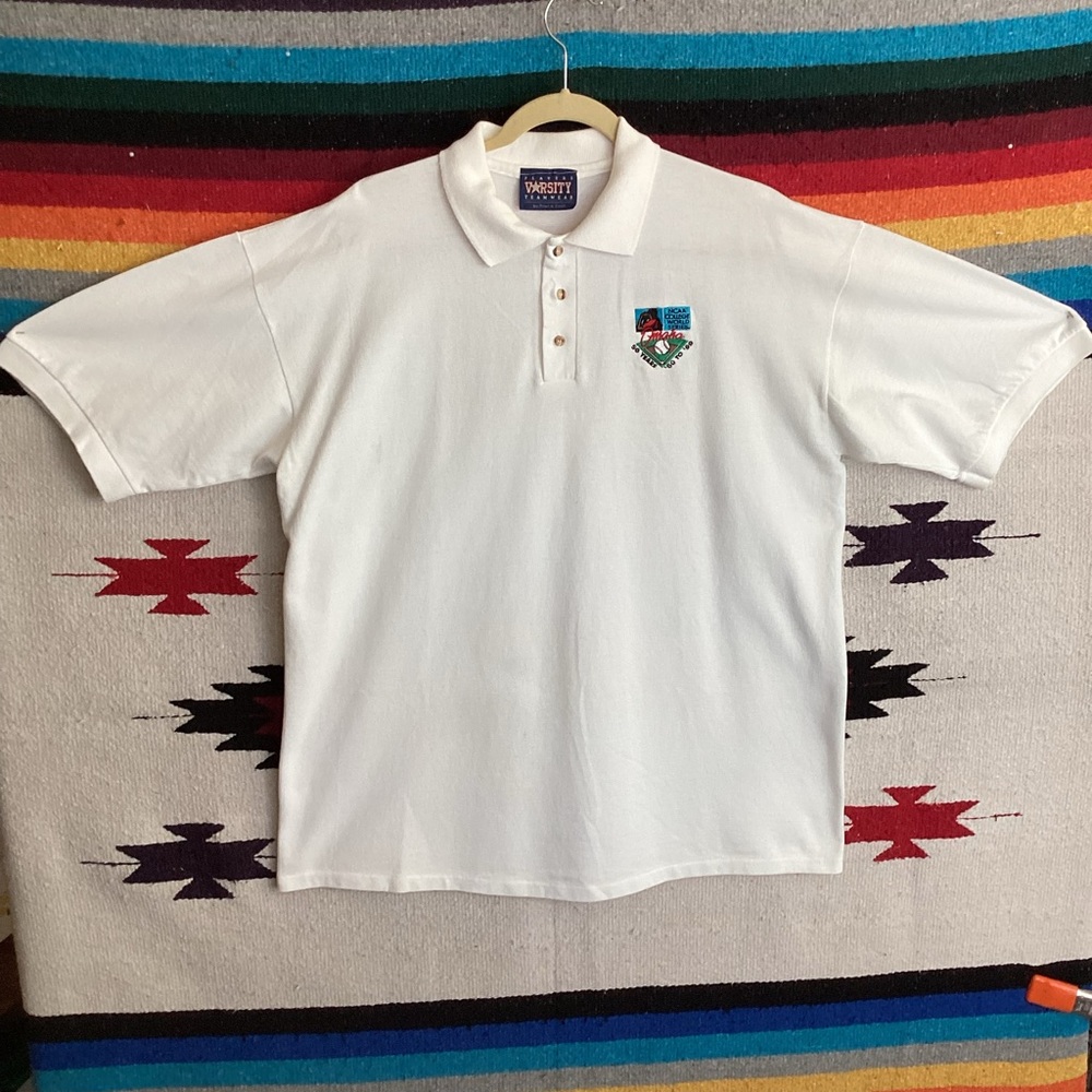 Vintage varsity 1999 NCAA college World Series Omaha 50 year polo made in USA